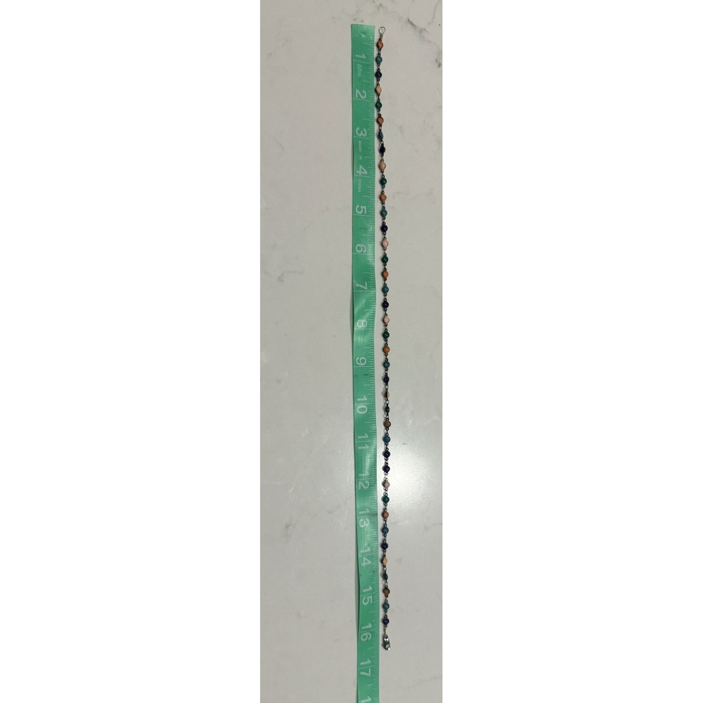 Beaded Necklace Womens 16in Multicolor Good Boho Dainty Link Chain - Picture 3 of 3